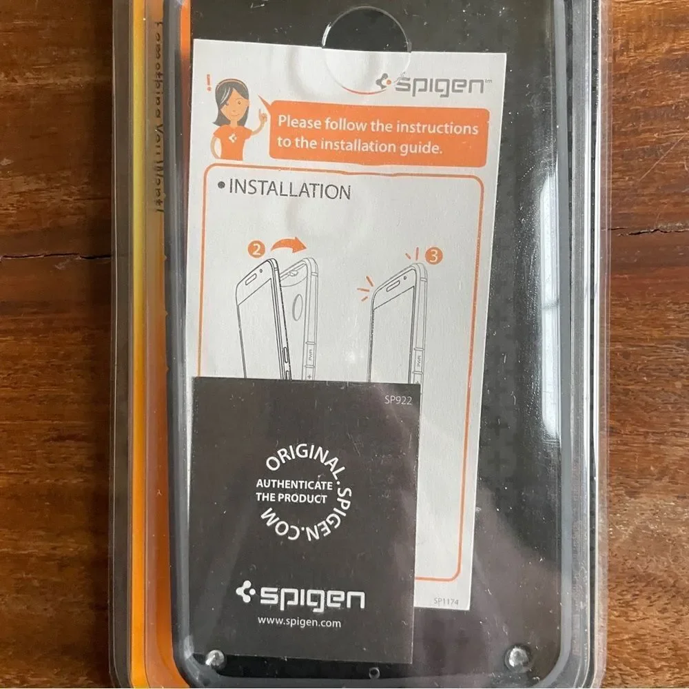 Spigen Black and Orange Phone Case Bumper Nexus 6 Ultra Hybrid